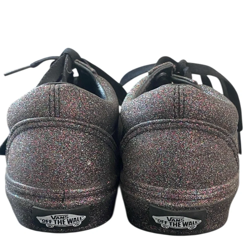 Vans Black Glitter Low-Top Lace-Up Sneakers